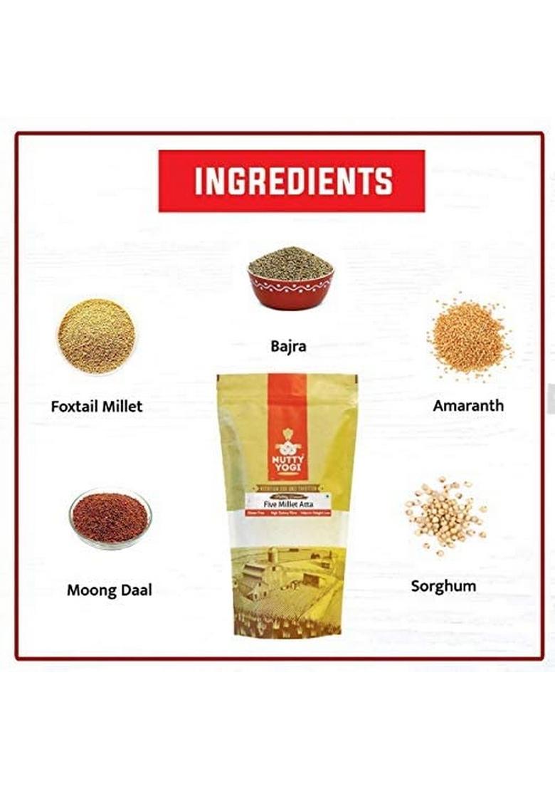 Nutty Yogi 5 Millet Atta L Multi Flour Gluten Free Grain Free, Based
