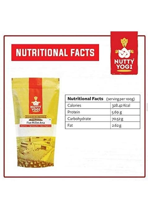 Nutty Yogi 5 Millet Atta L Multi Flour Gluten Free Grain Free, Based