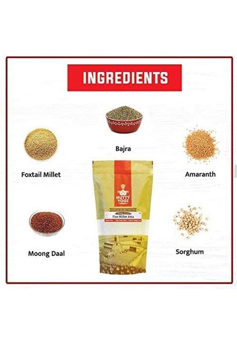Nutty Yogi 5 Millet Atta L Multi Flour Gluten Free Grain Free, Based