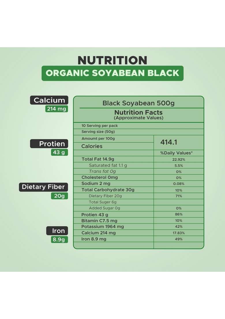 Herbi Eaters Himalayan Black Soybean, Bhatt Ki Daal, Organic Soyabean 450G - Indya