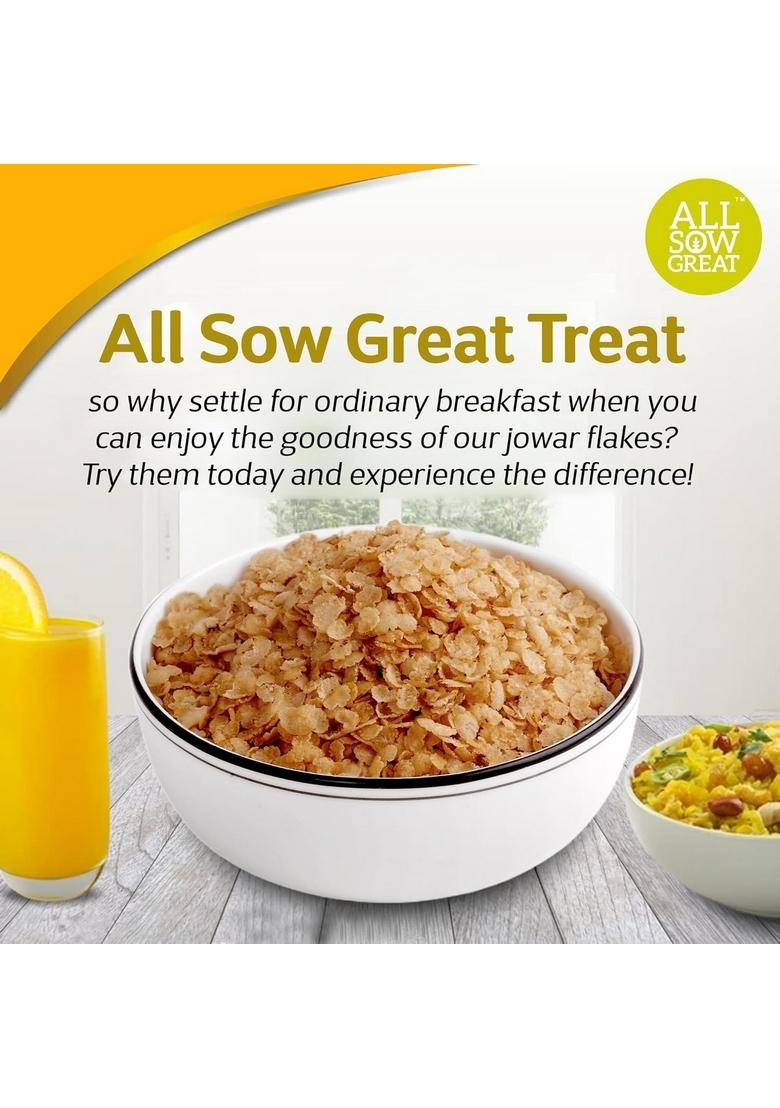 All Sow Great Jowar Poha Flakes | Poha/Flakes For Healthy Breakfast Rich In Fiber & Protein Millet Diet Food Gluten Free Sorghum Flake (Pack Of 2)