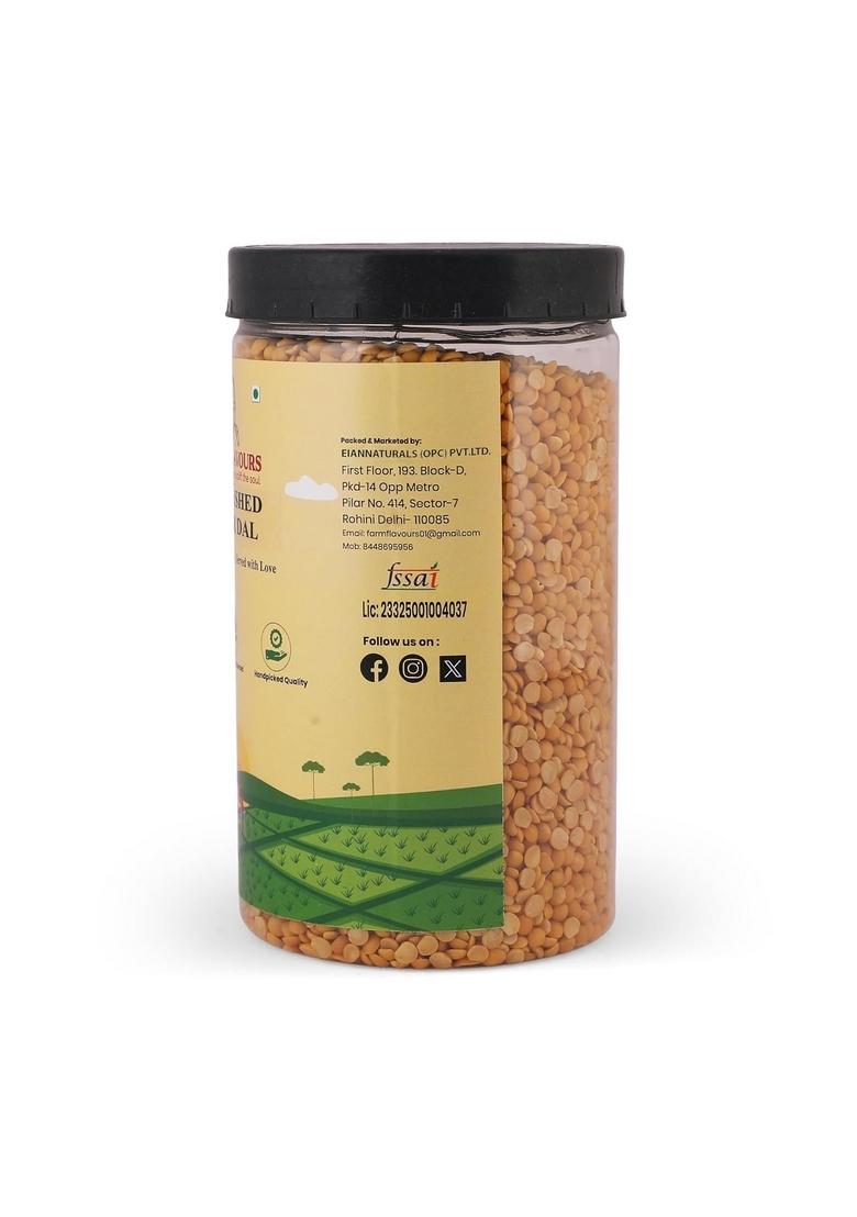 Farm Flavours Unpolished Arhar Dal | Toor Protein-Rich, Pure & Natural Lentil Handpicked, Hygienically Cleaned Packed No Artificial Polishing 1Kg