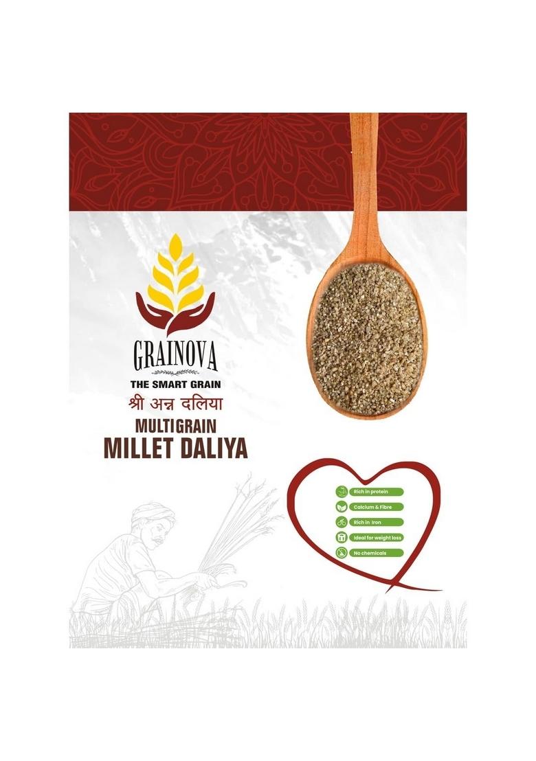 Grainova 100% Natural Original Millet Dalia | Pure Multi Healthy Grains Fibre Rich, Dalia- 1Kg Porridge Cracked Pearl Millets Alternative To Regular Daliya