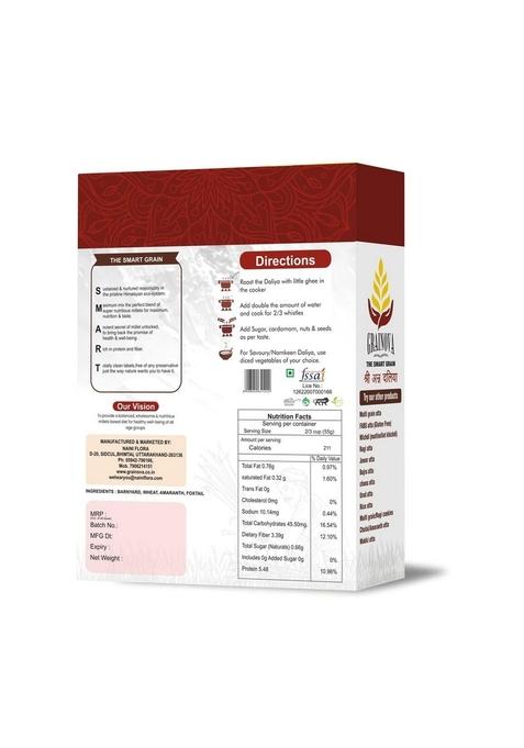 Grainova 100% Natural Original Millet Dalia | Pure Multi Healthy Grains Fibre Rich, Dalia- 1Kg Porridge Cracked Pearl Millets Alternative To Regular Daliya