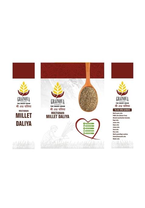 Grainova 100% Natural Original Millet Dalia | Pure Multi Healthy Grains Fibre Rich, Dalia- 1Kg Porridge Cracked Pearl Millets Alternative To Regular Daliya