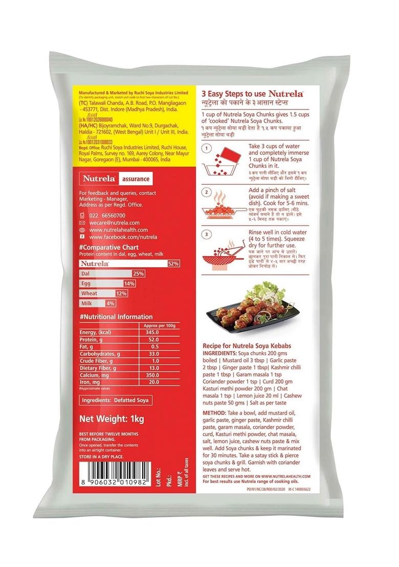 Nutrela Soya Chunks, High Protein Soyabeans, Tender & Juicy Nuggets