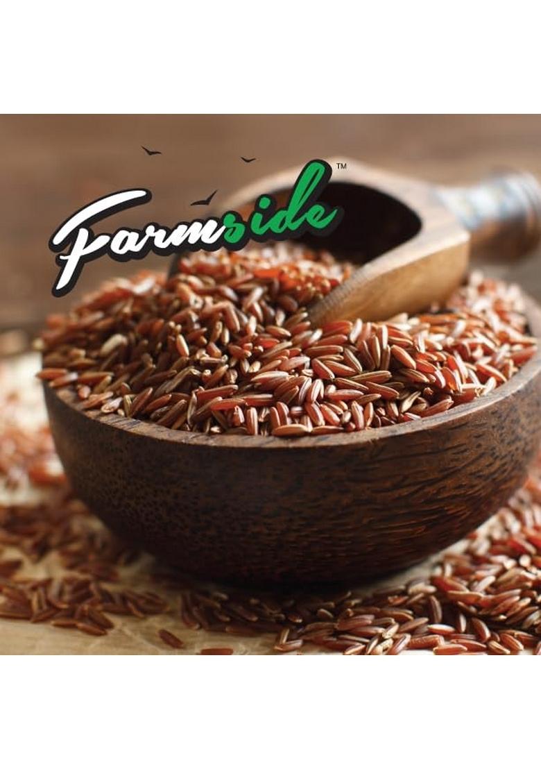 Farmside Superior Red Rice | Unpolished & Naturally Aged Rich In Fiber Antioxidants Premium Whole Grain For Healthy Cooking Weight Management 1Kg