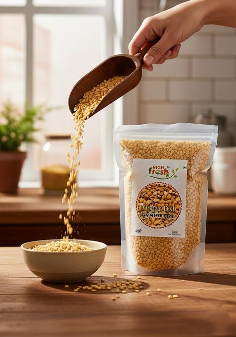 Highfresh Unpolished 1Kg Moong Mogar Dal | Yellow ()