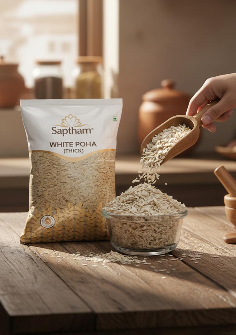 Saptham White Poha (Thick) (500G)