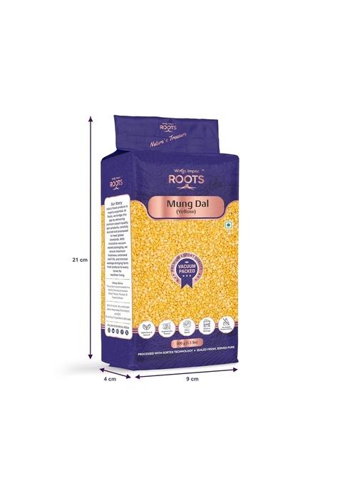 Wings Impex Roots Mung Dal Yellow 500 G | Premium Moong Split Natural Unpolished Pulses Protein-Rich & Vacuum Packed Freshness