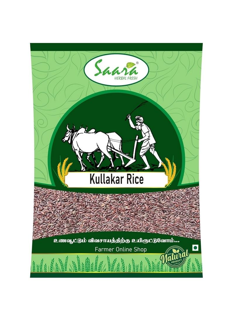 Saara Herbal Fresh Kullakar Hand Pounded Rice 950 G | Traditional Red Boiled Unpolished Arisi, 950G