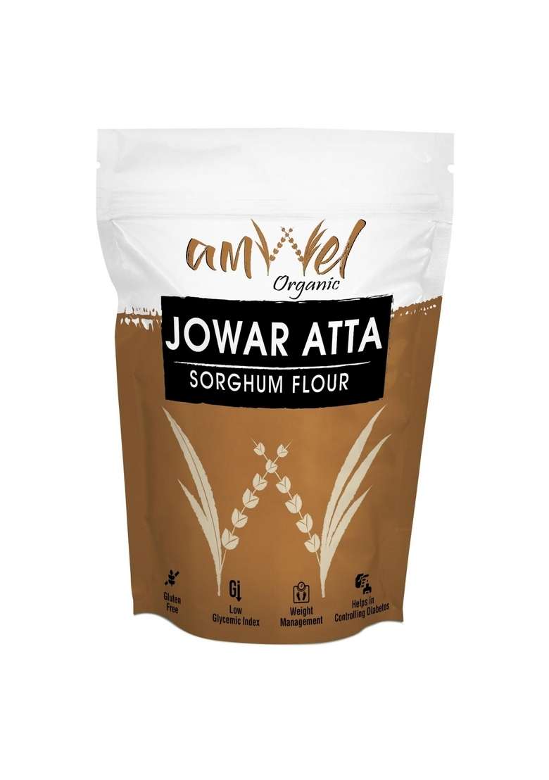 Amwel Organic Jowar Atta | Sorghum Millet Flour 450G Jawar Ka Aata High Protein (Vaccum Packed) - Indya