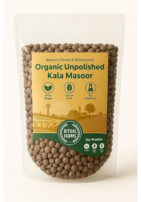 Ritual Farms Natural Unpolished Kaala Masoor Dal | Protein-Rich Black Lentils Indian Pulses For Cooking And Daily Use Ideal Preparing Vegetarian Dishes (500Gm)
