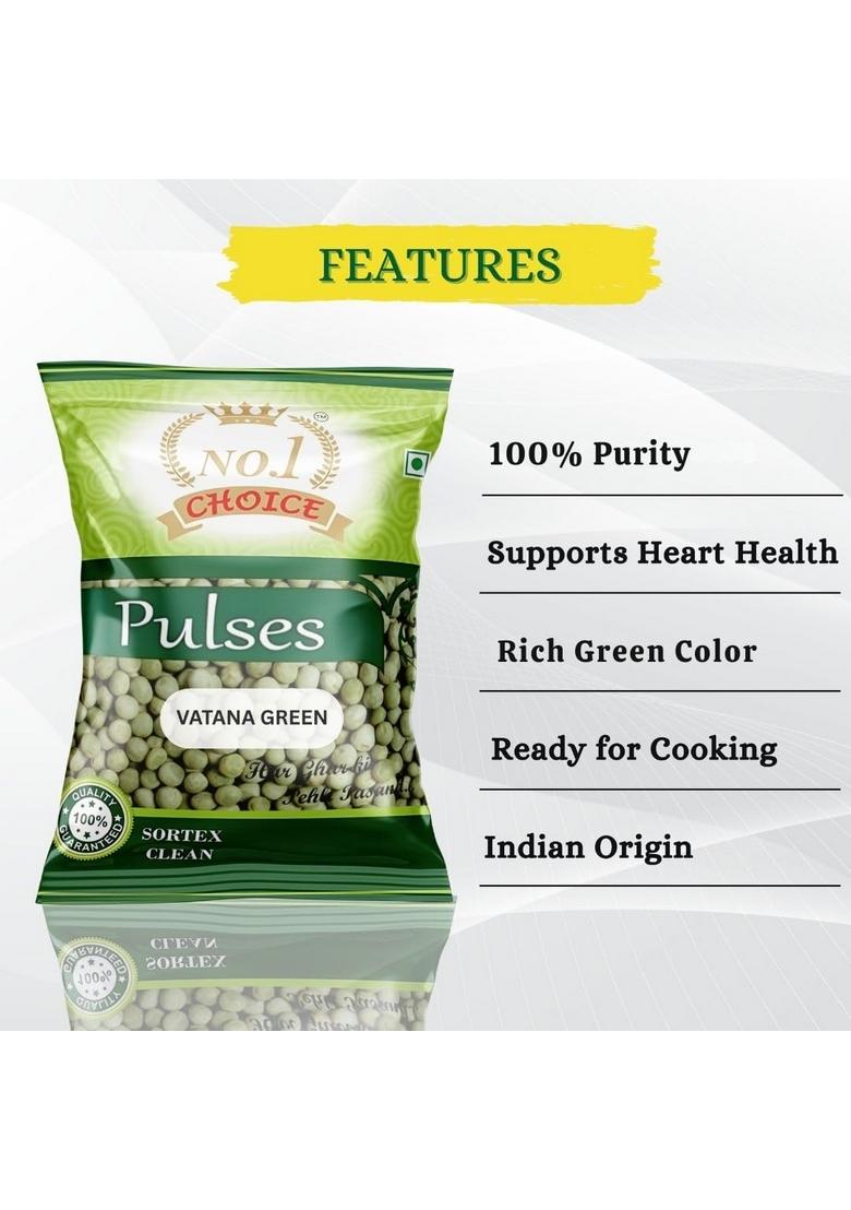 No.1 Choice Premium Vatana Green (Dry Peas) 500Gm | Natural, Unpolished & Protein-Rich Pulses Healthy Fiber Source For Indian Recipes, Soups Chaats
