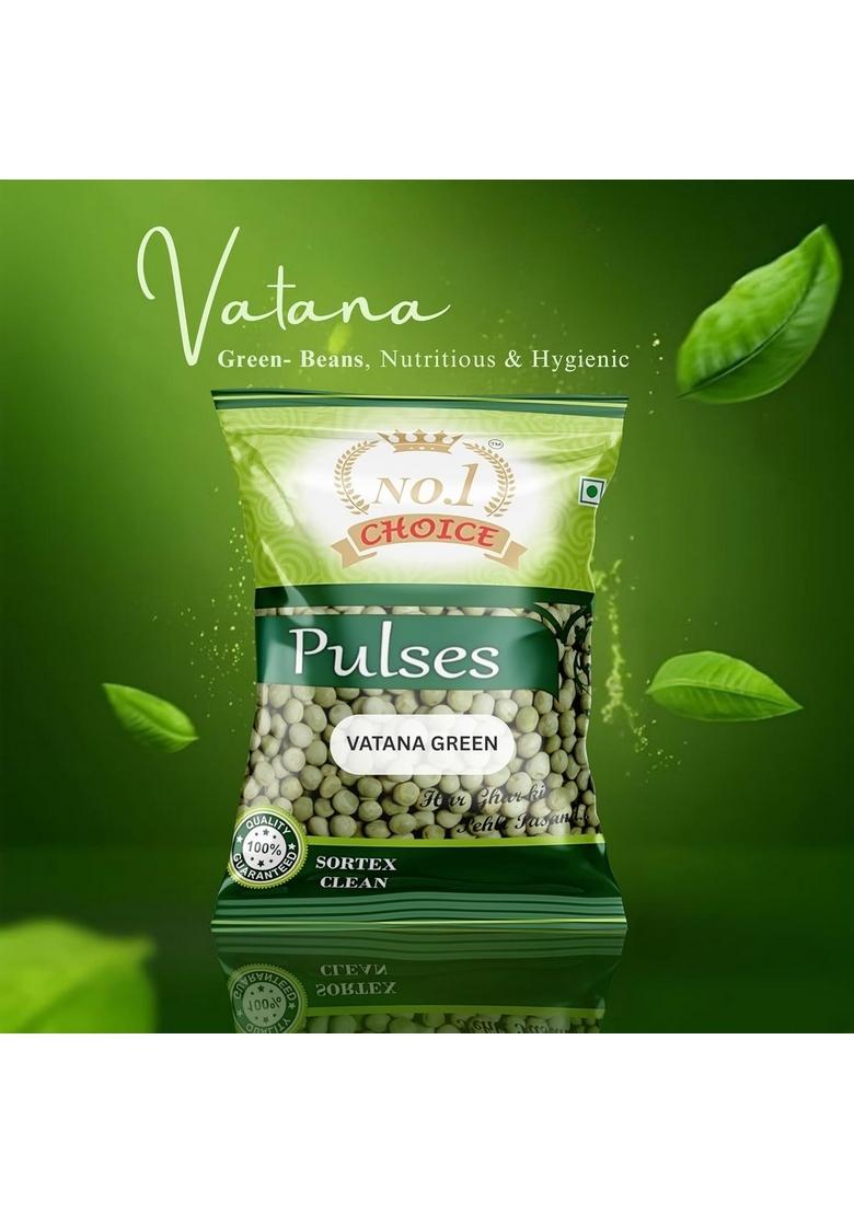 No.1 Choice Premium Vatana Green (Dry Peas) 500Gm | Natural, Unpolished & Protein-Rich Pulses Healthy Fiber Source For Indian Recipes, Soups Chaats