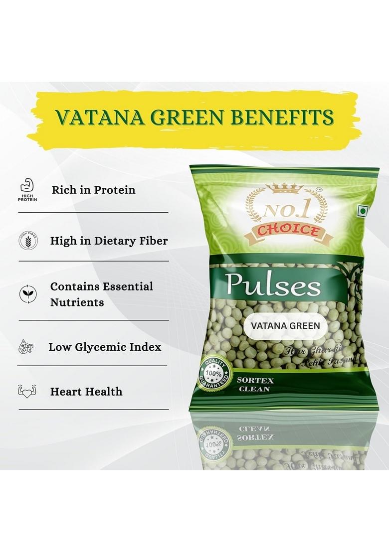 No.1 Choice Premium Vatana Green (Dry Peas) 500Gm | Natural, Unpolished & Protein-Rich Pulses Healthy Fiber Source For Indian Recipes, Soups Chaats