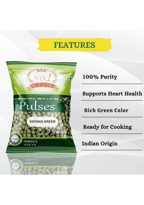 No.1 Choice Premium Vatana Green (Dry Peas) 500Gm | Natural, Unpolished & Protein-Rich Pulses Healthy Fiber Source For Indian Recipes, Soups Chaats