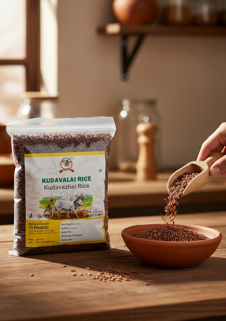 Vs Products Kudavalai Rice, 1Kg, Indian Oldest Traditional Method Farmed & Cultivated