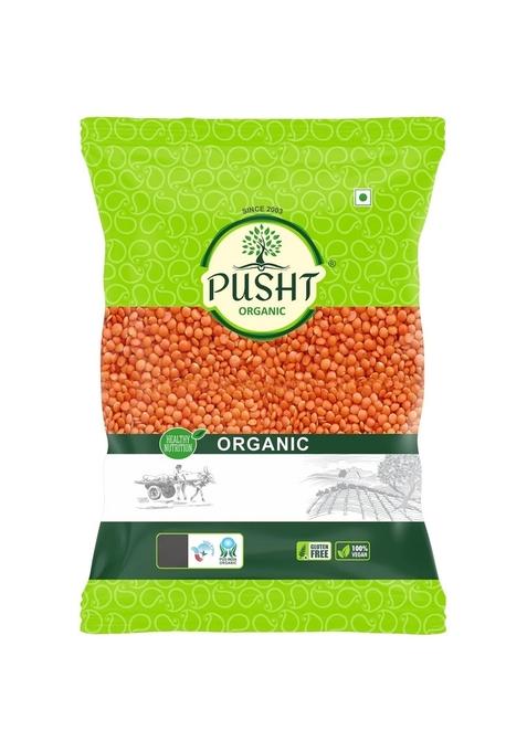 Pusht Organic Pulses - Masoor Malka Dal, 1Kg
