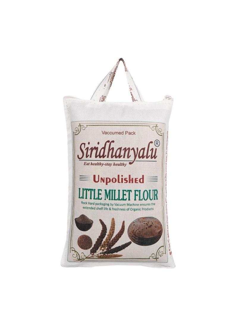 Siridhanyalu Little Millet Flour (Unpolished & Organic) | Gluten Free Atta (Powder) For Diabetes Weightloss New Tech Rock-Hard Vacuumed Pack