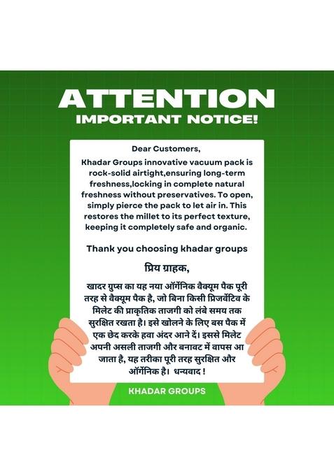 Siridhanyalu Little Millet Flour (Unpolished & Organic) | Gluten Free Atta (Powder) For Diabetes Weightloss New Tech Rock-Hard Vacuumed Pack