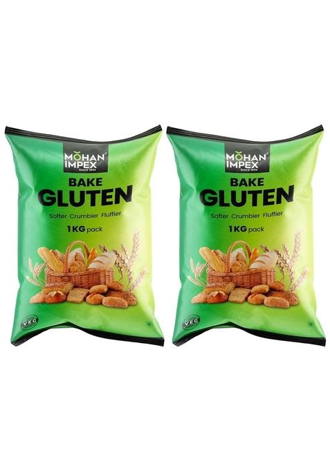 Mohan Impex Improvised Gluten Powder 1Kg [Pack Of 2] | Baking Improver & Dough Enhancer Increases Bread Volume, Enhances Texture Stability Perfect For Mixing