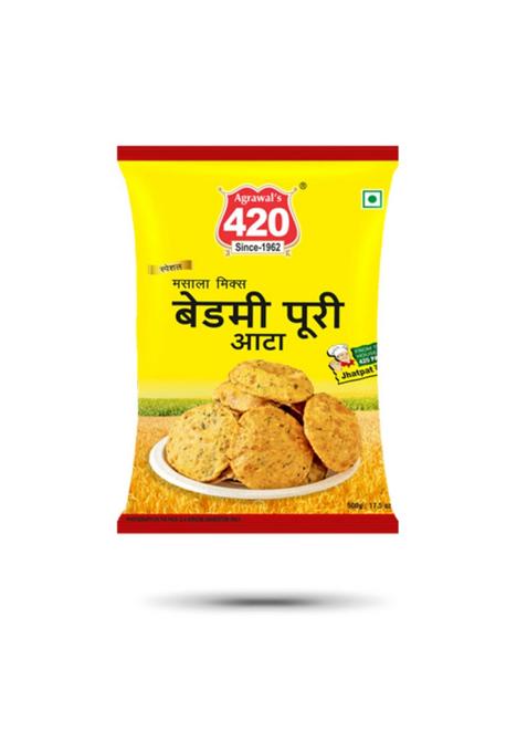 Agrawal'S 420 Bedmi Puri Instant Mix | Authentic North Indian Crispy Fried Snack Easy-To-Make Spicy & Flavored Perfect For Breakfast Meals. Pack Of 1, 500G