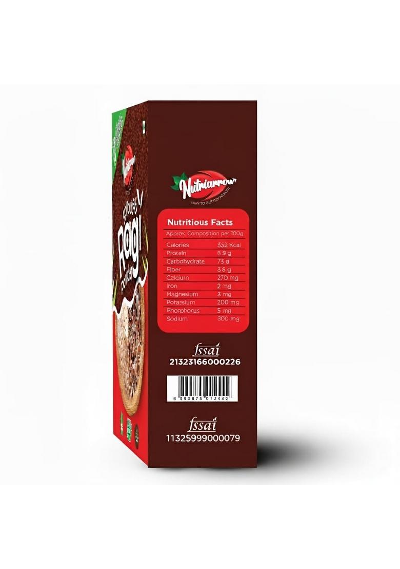 Nutriarrow Sprouted Ragi Flour (Finger Millet) 1Kg | 10X More Nutritious Rich In Calcium & Iron Gluten-Free Superfood For Healthy Diet Nachani Satva Malt Nachni Kelvaragu Maavu| Kezhvaragu Mandua Taidalu Nagli