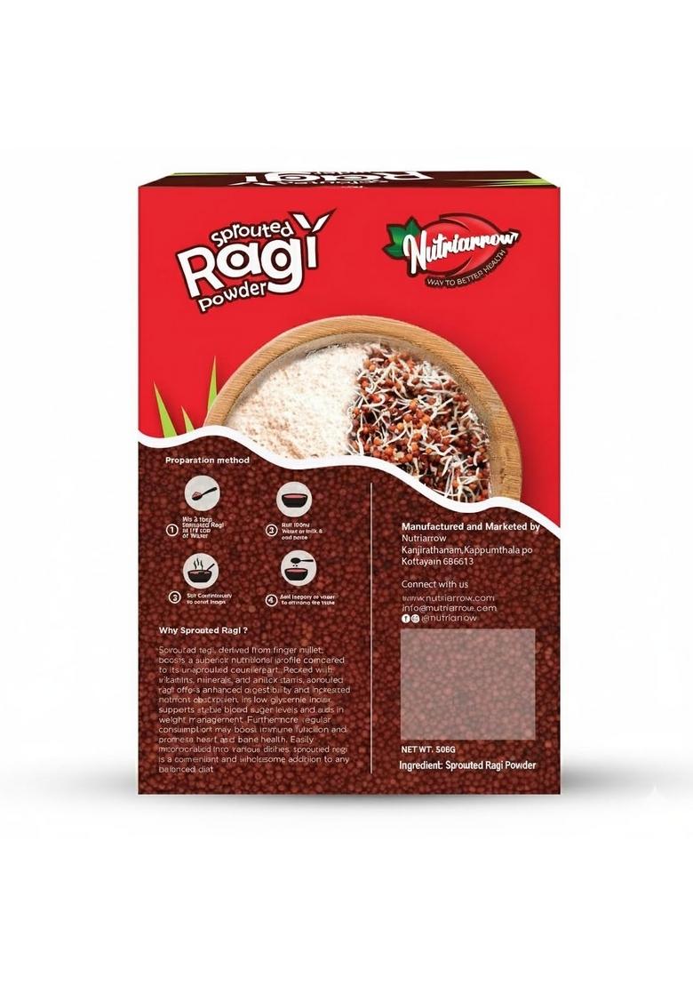 Nutriarrow Sprouted Ragi Flour (Finger Millet) 1Kg | 10X More Nutritious Rich In Calcium & Iron Gluten-Free Superfood For Healthy Diet Nachani Satva Malt Nachni Kelvaragu Maavu| Kezhvaragu Mandua Taidalu Nagli