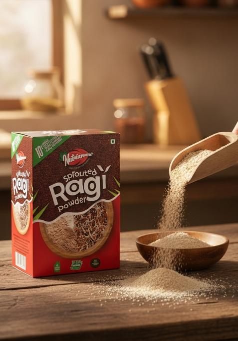 Nutriarrow Sprouted Ragi Flour (Finger Millet) 1Kg | 10X More Nutritious Rich In Calcium & Iron Gluten-Free Superfood For Healthy Diet Nachani Satva Malt Nachni Kelvaragu Maavu| Kezhvaragu Mandua Taidalu Nagli