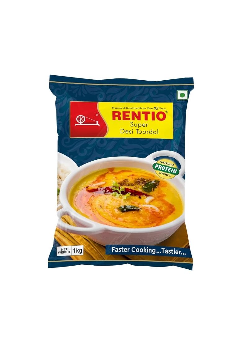 Rentio Super Desi Unpolished Toor Dal (Arhar Dal) 1 Kg X 2 Packs