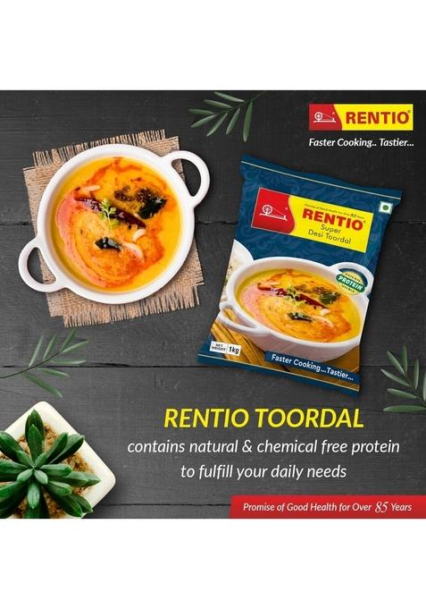 Rentio Super Desi Unpolished Toor Dal (Arhar Dal) 1 Kg X 2 Packs
