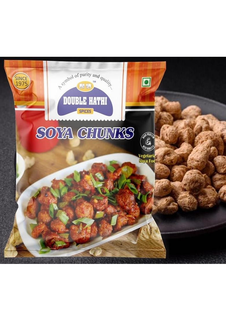 Double Hathi Soya Chunks, Vegetarian Vadi Nuggets | Healthy Snacks Soyabadi Soychunks| Soy Manchurian Protiens Break Fast Food Soybeans Vaadi Soychunks Nugets| Organic