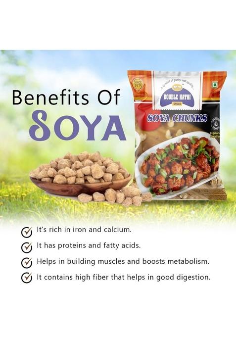Double Hathi Soya Chunks, Vegetarian Vadi Nuggets | Healthy Snacks Soyabadi Soychunks| Soy Manchurian Protiens Break Fast Food Soybeans Vaadi Soychunks Nugets| Organic