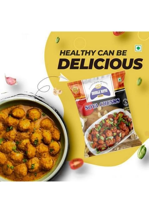 Double Hathi Soya Chunks, Vegetarian Vadi Nuggets | Healthy Snacks Soyabadi Soychunks| Soy Manchurian Protiens Break Fast Food Soybeans Vaadi Soychunks Nugets| Organic