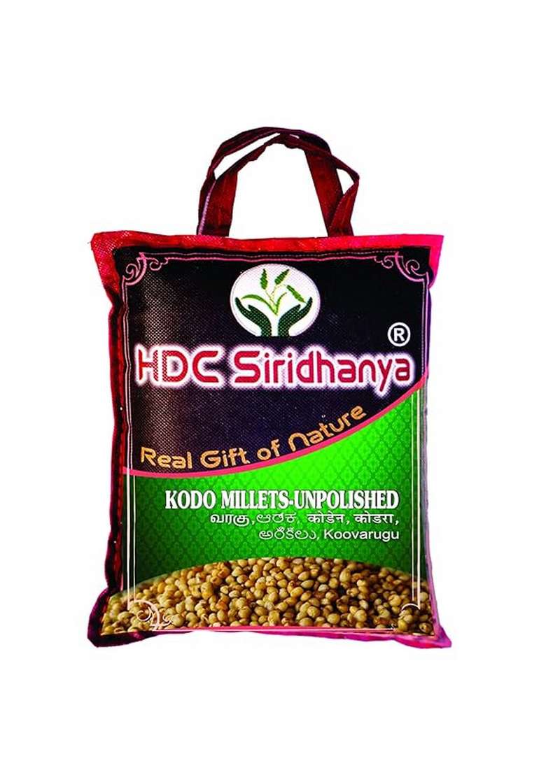 Hdc Siridhanya Unpolished & Organic Positive Kodo Millet Vacuum Packed (12 Months Expiry) Organically Grown From Karnataka Gross Wt 920G - Indya