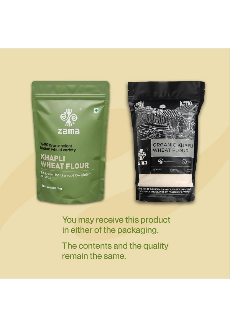 Zama Organics Khapli Wheat Flour (1Kg Pack Of 2) | Emmer Healthier Alternative To Refined Atta Rich In Fibre And Proteins Antioxidants Good For Diabetes High Dietary Fiber…