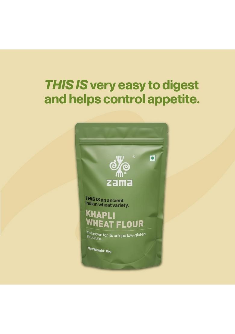 Zama Organics Khapli Wheat Flour (1Kg Pack Of 2) | Emmer Healthier Alternative To Refined Atta Rich In Fibre And Proteins Antioxidants Good For Diabetes High Dietary Fiber…