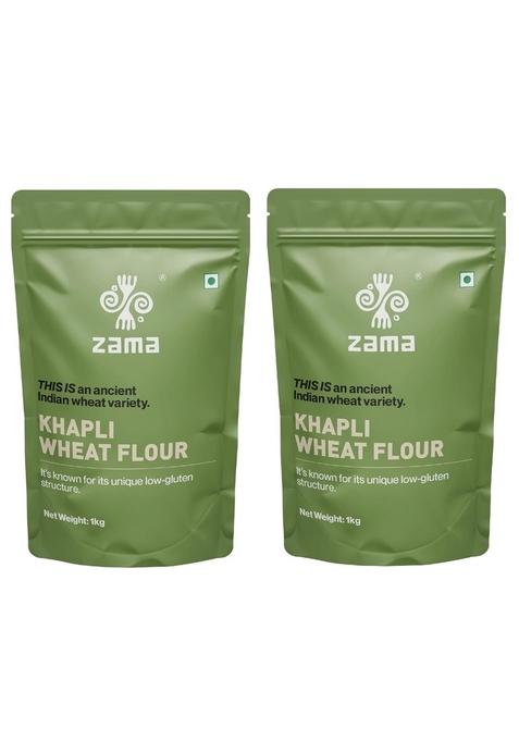 Zama Organics Khapli Wheat Flour (1Kg Pack Of 2) | Emmer Healthier Alternative To Refined Atta Rich In Fibre And Proteins Antioxidants Good For Diabetes High Dietary Fiber…
