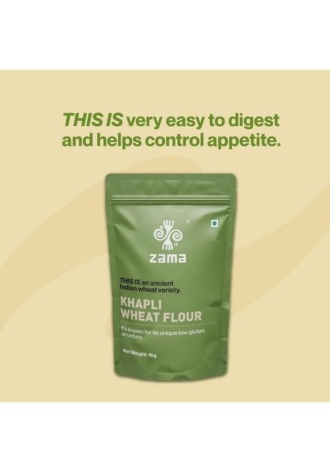 Zama Organics Khapli Wheat Flour (1Kg Pack Of 2) | Emmer Healthier Alternative To Refined Atta Rich In Fibre And Proteins Antioxidants Good For Diabetes High Dietary Fiber…
