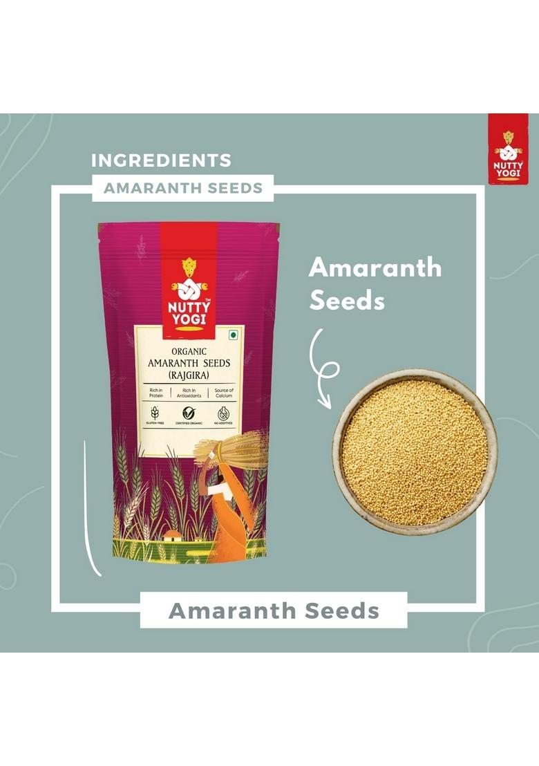 Nutty Yogi Healthy & Delicious Organic Amaranth Seeds | Free From Gluten Grain Goodness Of Millets Good Fat, Low Carb, Keto Friendly, Alternative