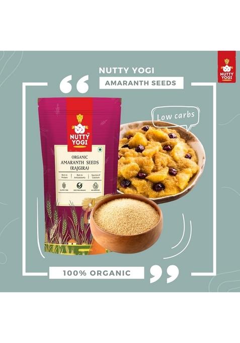 Nutty Yogi Healthy & Delicious Organic Amaranth Seeds | Free From Gluten Grain Goodness Of Millets Good Fat, Low Carb, Keto Friendly, Alternative