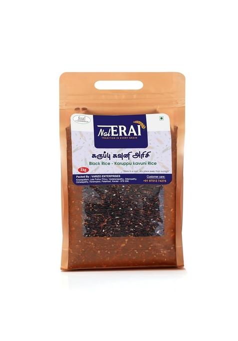 Nalerai Black Rice Karuppu Kavuni Rice, 1Kg, 100% Natural, High In Protein And Fibre