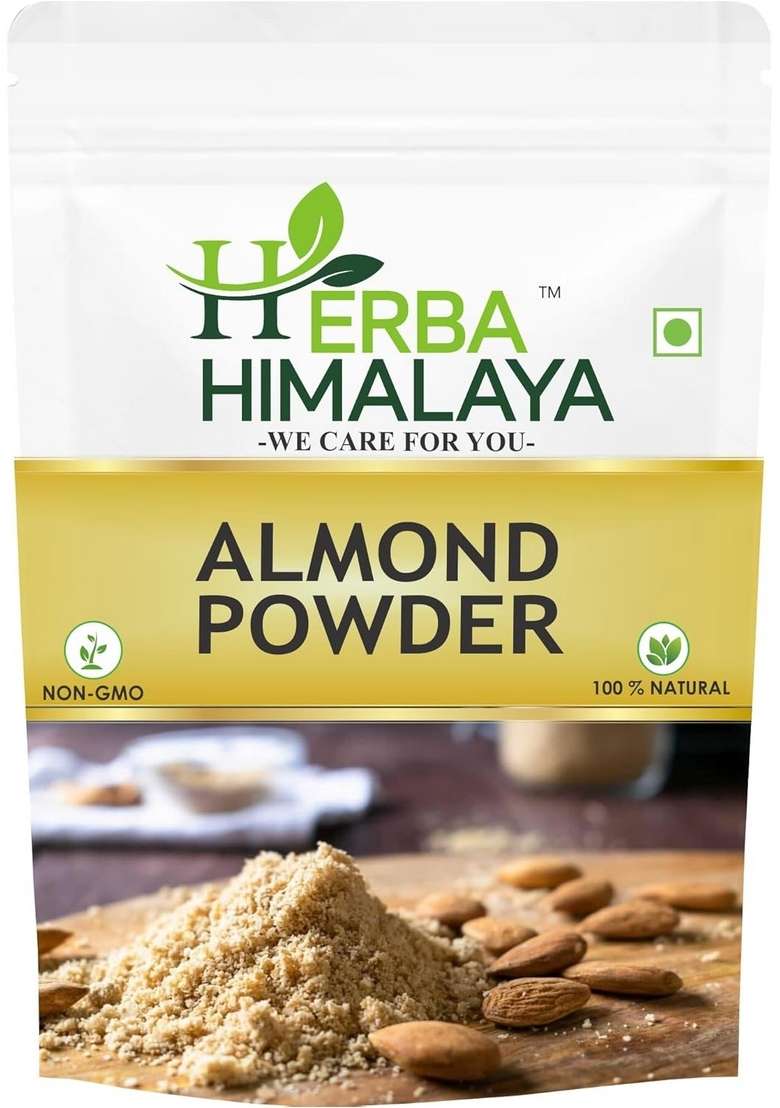 Herba Himalaya Californian Almond Flour | Premium Cold Pressed Badam Powder Gluten Free Grain Keto Friendly Naturally Protein Rich High Fiber (200 Gm) - Indya