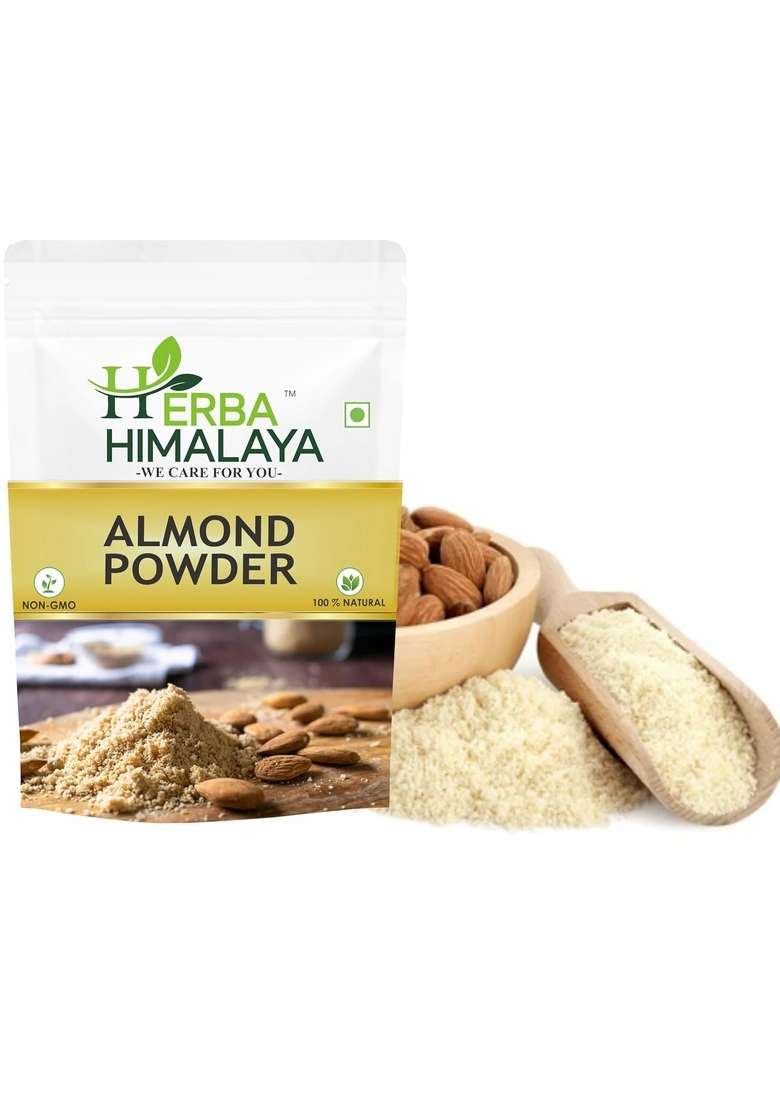 Herba Himalaya Californian Almond Flour | Premium Cold Pressed Badam Powder Gluten Free Grain Keto Friendly Naturally Protein Rich High Fiber (200 Gm) - Indya