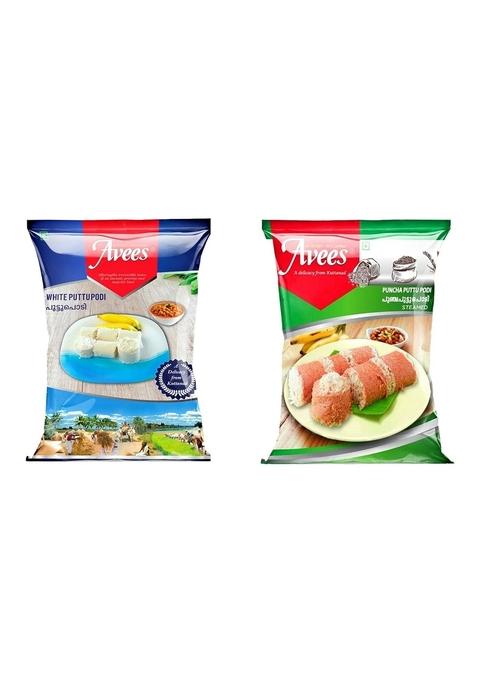 Avees White Puttu Podi And Puncha 2Kg (1Kg Each) Combo Pack