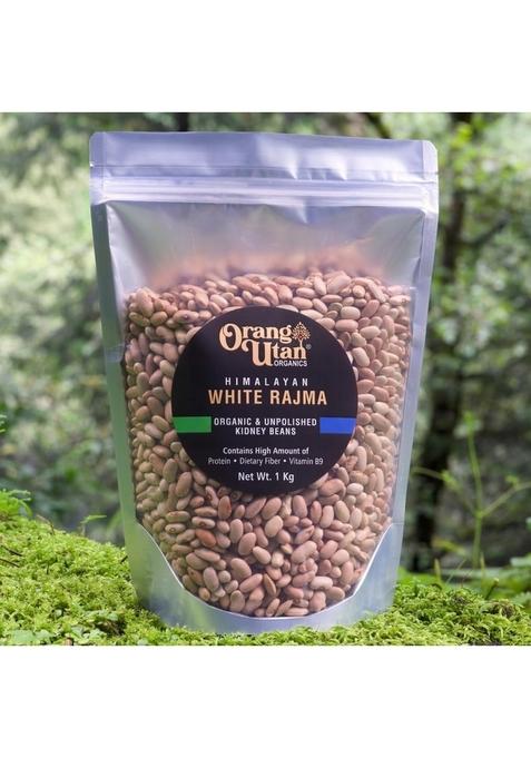 Orang Utan Himalayan White Rajma From Harshil Valley | Natural, Unpolished & Protein-Rich Pulses Farm-Sourced By Organics (500 G)