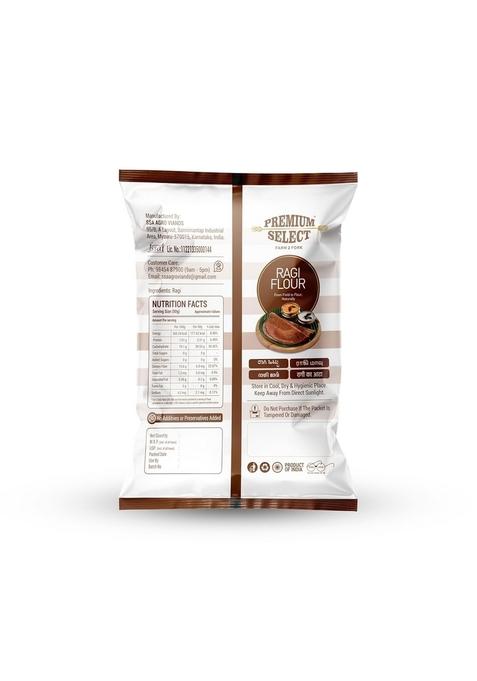 Premium Select Farm 2 Fork Ragi Flour, 1Kg | 100% Natural Finger Millet Atta Kelvaragu Flour Nachni Atta| Gluten-Free & Additive-Free High In Fiber, Calcium Iron Ideal For Dosas, Rotis Baking