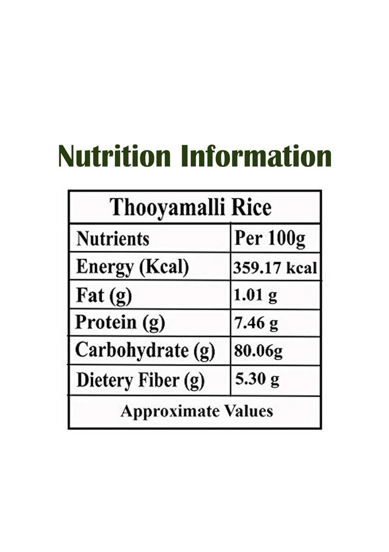 Saara Herbal Fresh Organic Thooyamalli Rice 450G | Jasmine Thuyamalli Unpolished Arisi Parboiled