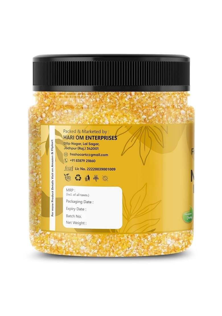 Freshocartz Makki Daliya 400G | Makai Ka Dakiya Maize Dalia (Makki, Corn Dalia) (Gluten Free, Naturally Farmed, Low Glycemic) - Jar Pack (Makai Daliya, (Pack Of 1)) - Indya